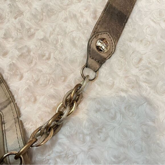 Elliott Lucca Snakeskin Embossed Leather Weave Bucket Hobo Shoulder Purse - Picture 10 of 13